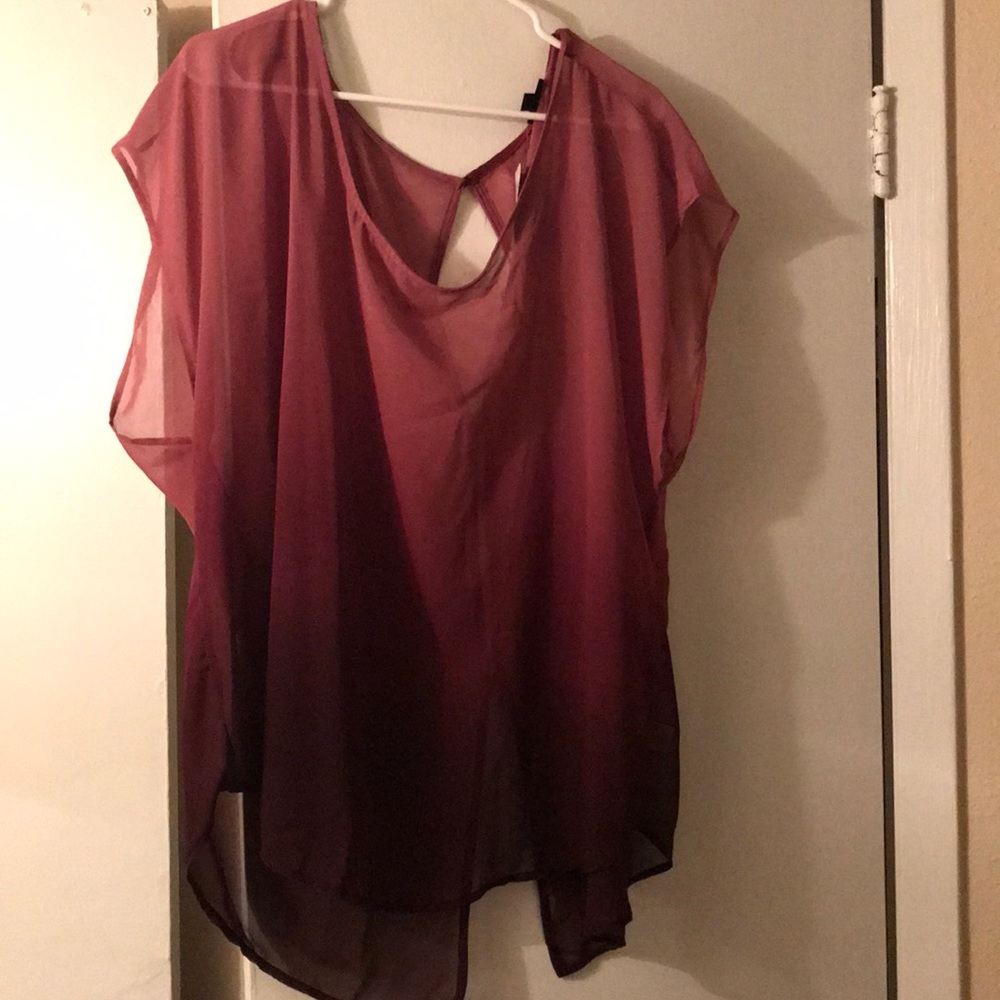 Beautiful Ombré blouse-burgundy
